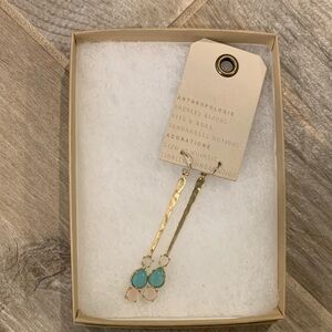 Anthropologie Gold and Turquoise Earrings